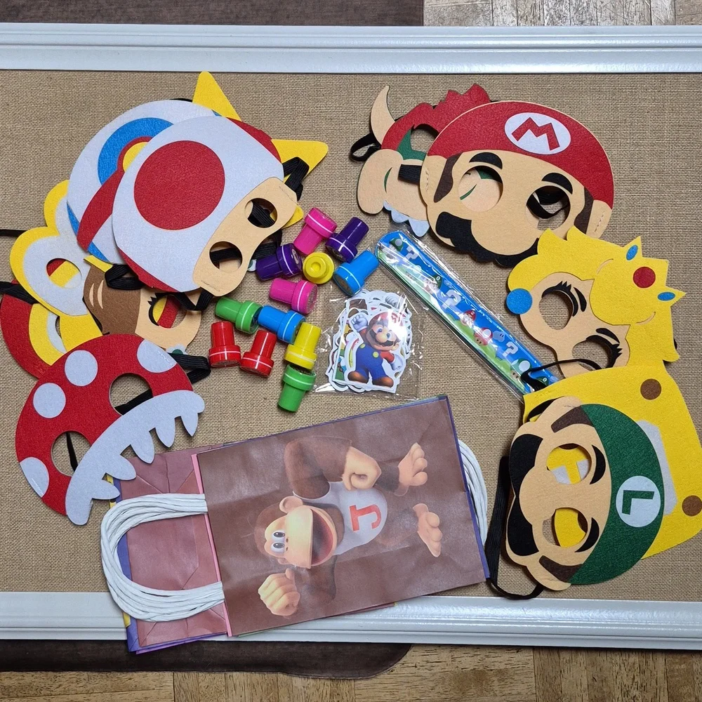 Mario Birthday Party Supplies, 98PCS Birthday Gifts Set for Mario Theme Party